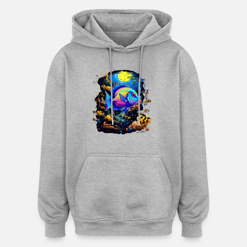 Angelfish - Sweat à capuche oversize unisexe - gris chiné