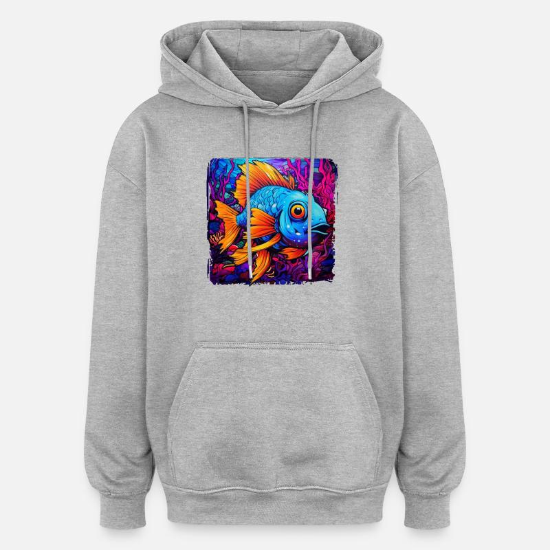 Angelfish - Sweat à capuche oversize unisexe - gris chiné