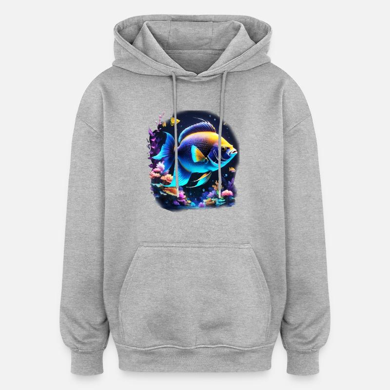 Angelfish - Sweat à capuche oversize unisexe - gris chiné