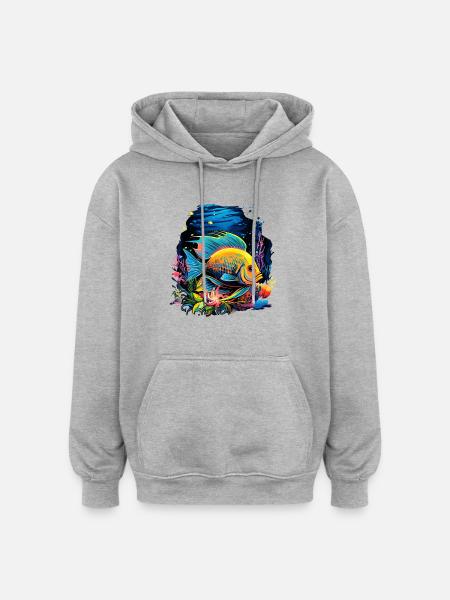 Angelfish - Oversized Unisex Hoodie - heather grey