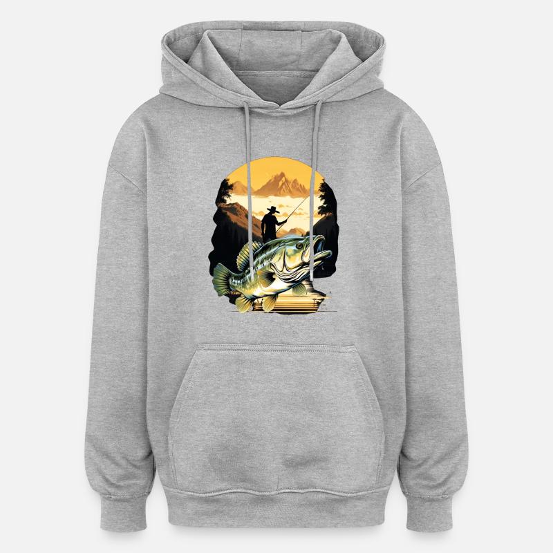 l’achigan - Sweat à capuche oversize unisexe - gris chiné