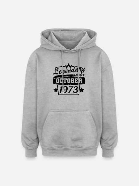 Legendary since October 1973 - Oversized Unisex Hoodie - heather grey