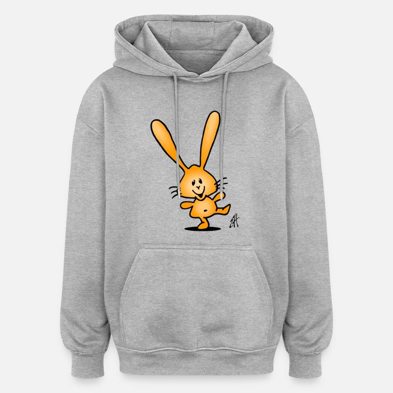 Lapin - Sweat à capuche oversize unisexe - gris chiné
