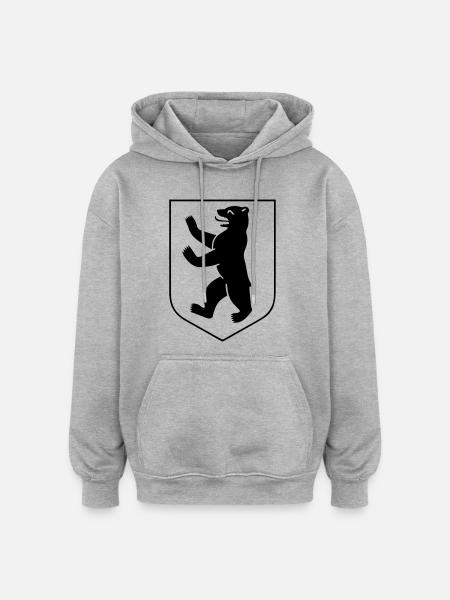 Berliner Bär - Berliner Wappen - Oversized Unisex Hoodie - Grau meliert