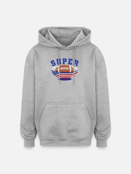 Amerikansk fodboldfinale Champion Winner Team - Oversize unisex hoodie - grå meleret