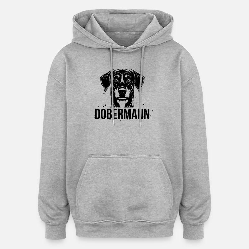 Dobermann - Sweat à capuche oversize unisexe - gris chiné