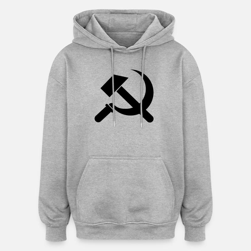 Kommunismus - Oversized Unisex Hoodie - Grau meliert