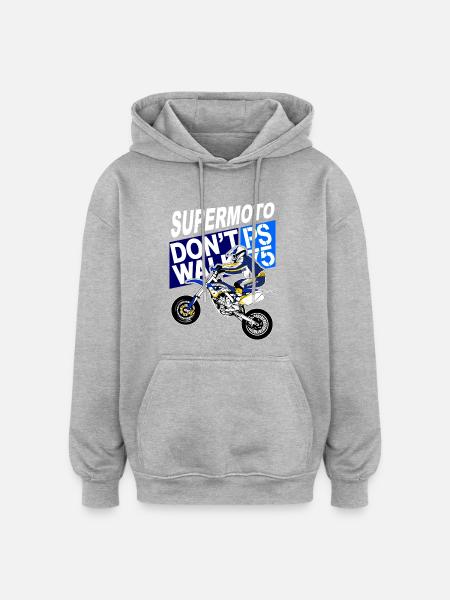 Supermoto - Oversized Unisex Hoodie - Grau meliert