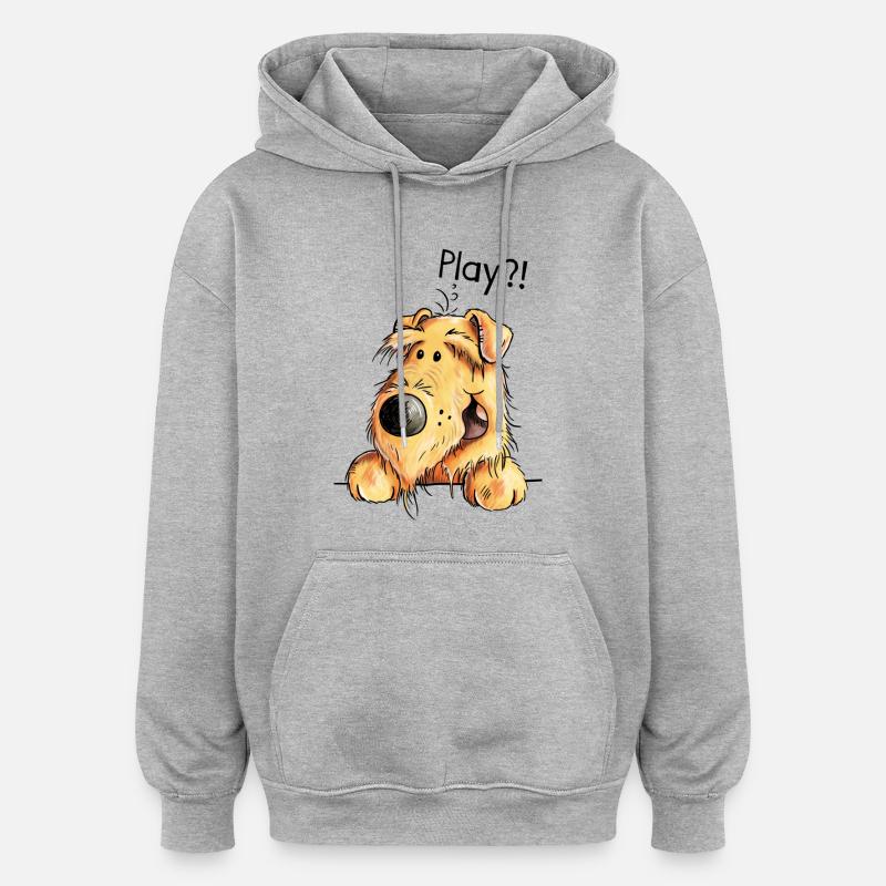 Drôle Airedale Terrier - Chien - Cadeau - Sweat à capuche oversize unisexe - gris chiné
