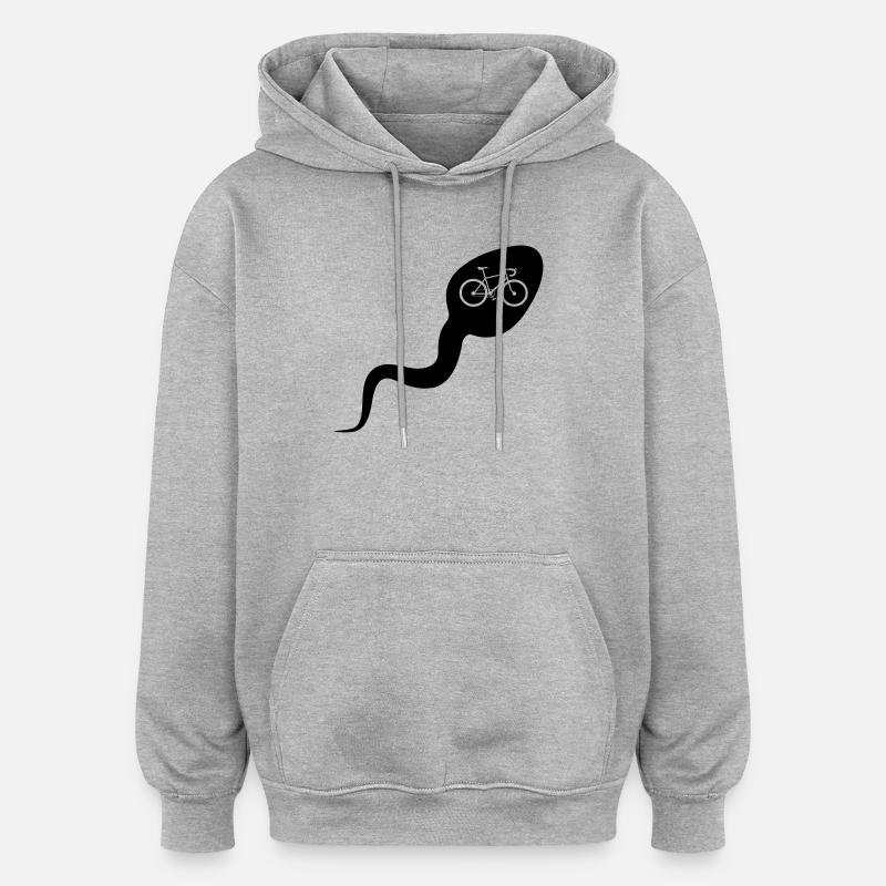 Vélo de sperme - Sweat à capuche oversize unisexe - gris chiné