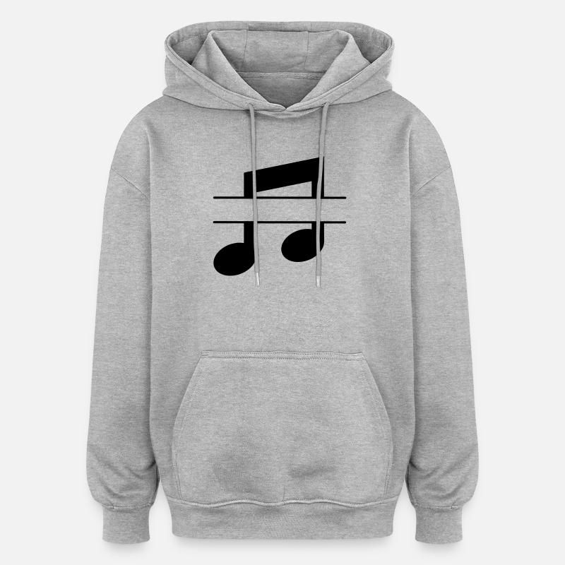 Musical note text banner - Oversized Unisex Hoodie - heather grey