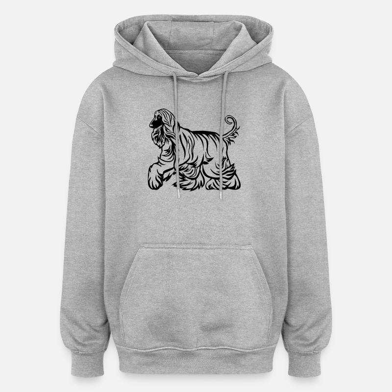 Afghan - Sweat à capuche oversize unisexe - gris chiné