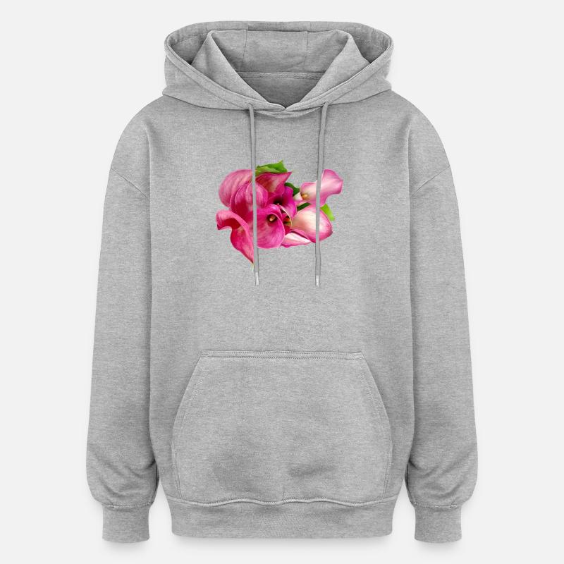 Lys Calla - Sweat à capuche oversize unisexe - gris chiné