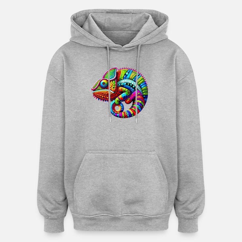 Chamäleon - Oversized Unisex Hoodie - Grau meliert