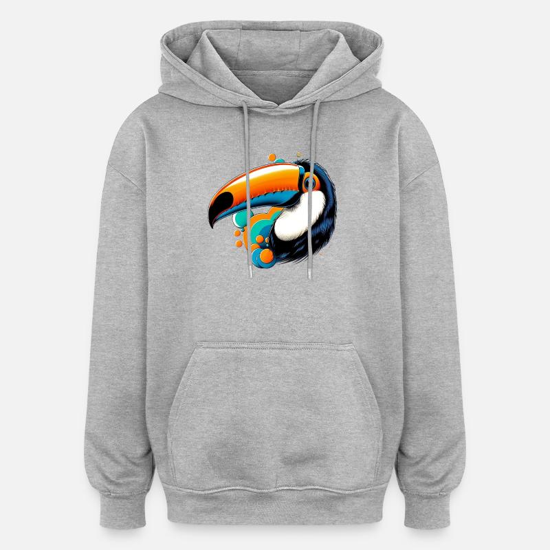 Toucan - Sweat à capuche oversize unisexe - gris chiné