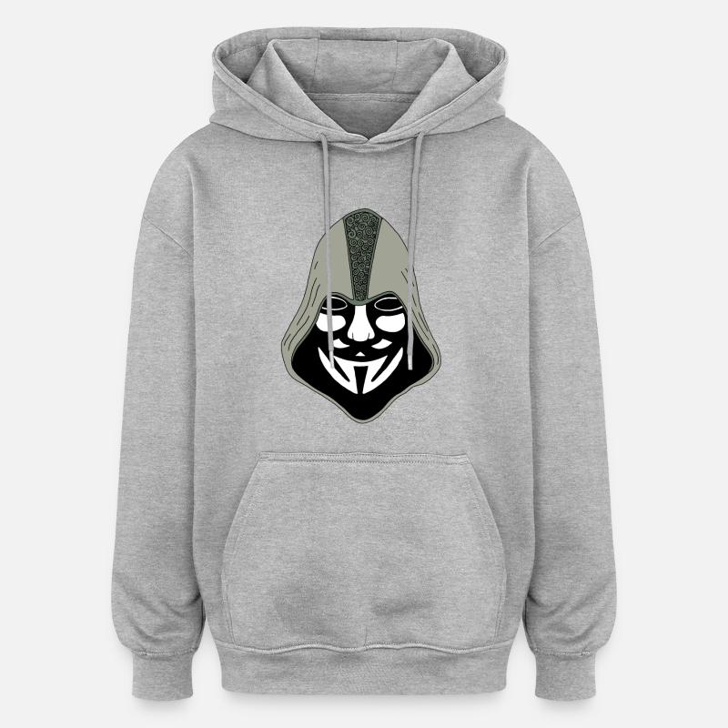 Anonyme - Sweat à capuche oversize unisexe - gris chiné