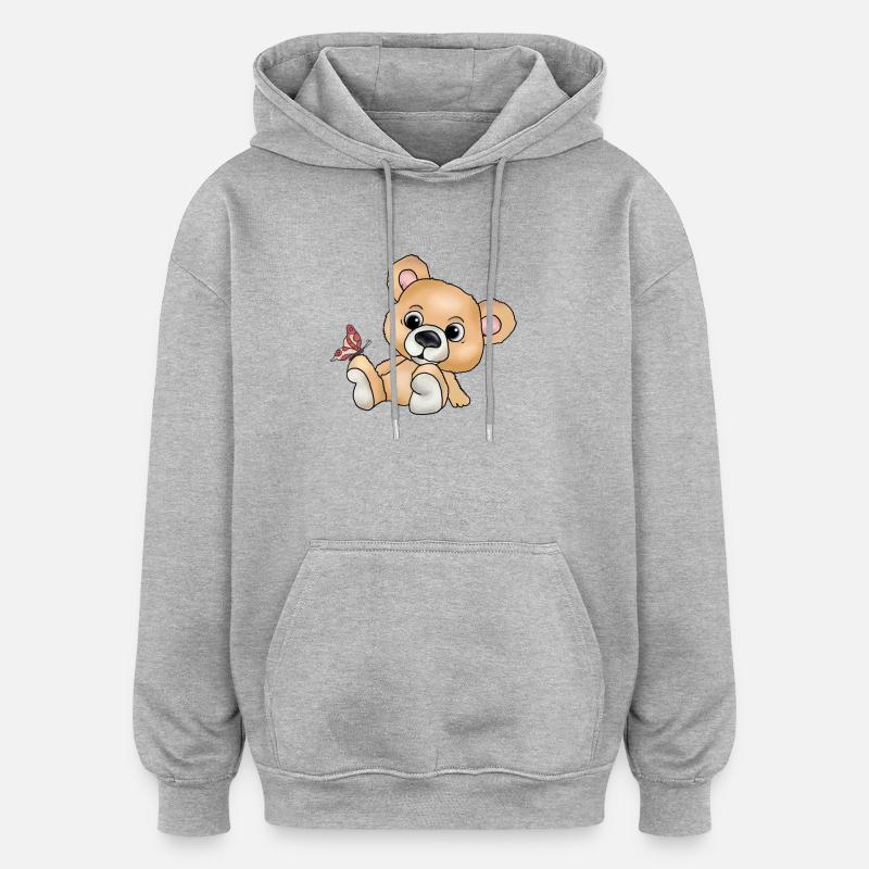 Knuddelbär - Oversized Unisex Hoodie - Grau meliert