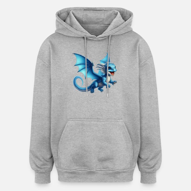 Dragon - Oversized Unisex Hoodie - heather grey