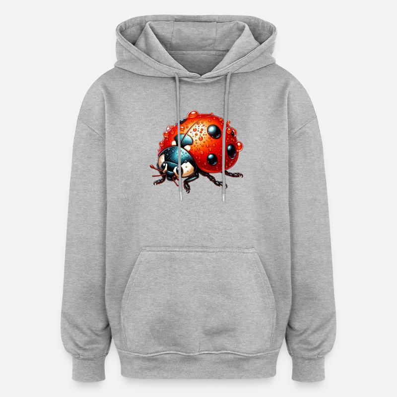 Marienkäfer - Oversized Unisex Hoodie - Grau meliert