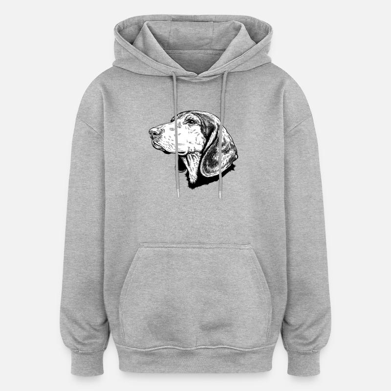 Griechische Bracke sw Hellenikos Ichnilatis - Oversized Unisex Hoodie - Grau meliert