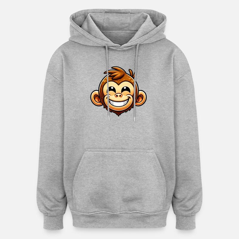 Monkey - Oversized Unisex Hoodie - heather grey