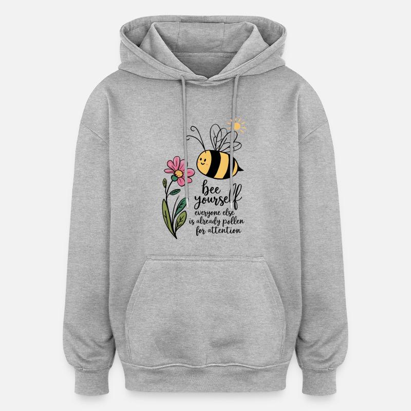 Abeille vous-même - Sweat à capuche oversize unisexe - gris chiné