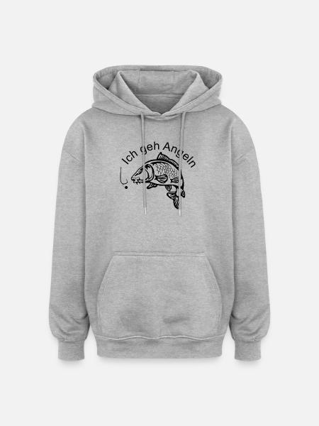 Elegante Karpfensilhouette - Oversized Unisex Hoodie - Grau meliert