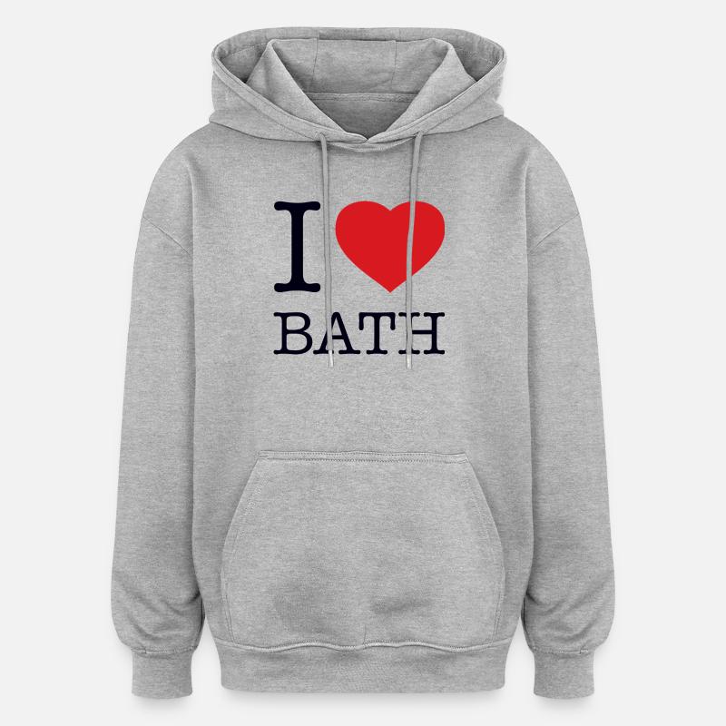 J’ADORE LE BAIN - Sweat à capuche oversize unisexe - gris chiné