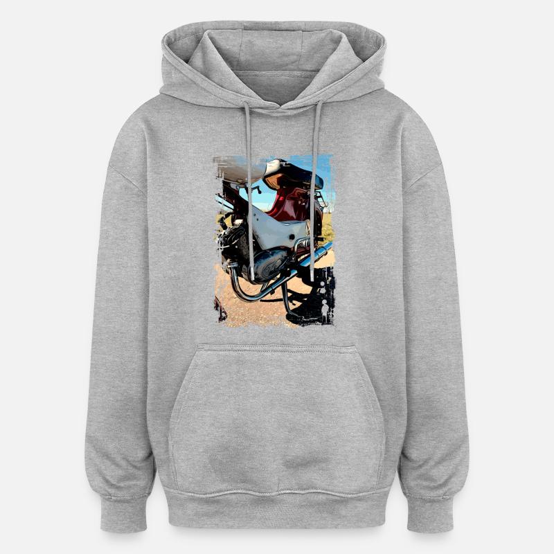 Étourneau - Sweat à capuche oversize unisexe - gris chiné