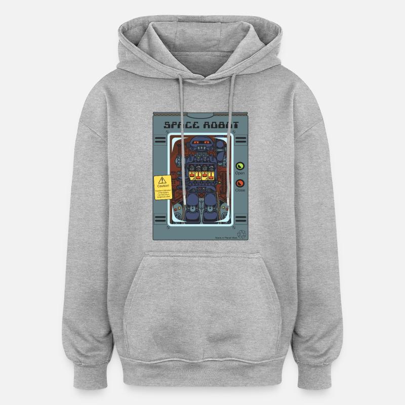 Robot spatial jouet. - Sweat à capuche oversize unisexe - gris chiné