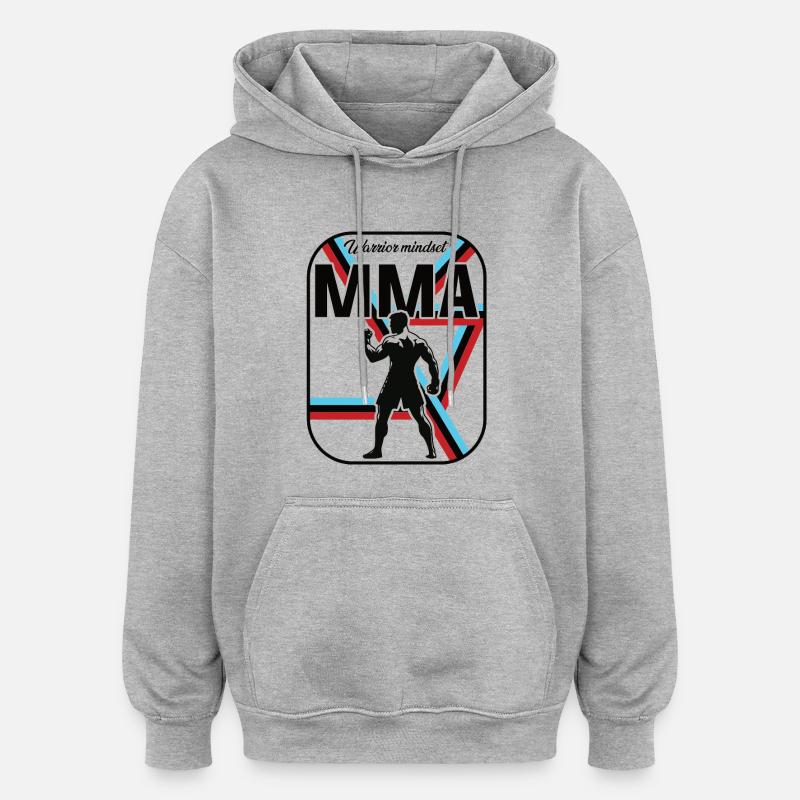MMA Design – Warrior Mindset - Sweat à capuche oversize unisexe - gris chiné