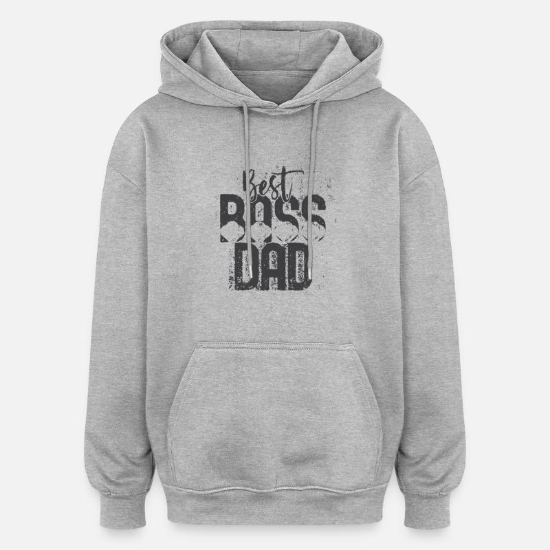 Best Dad Statement Tee - Sweat à capuche oversize unisexe - gris chiné