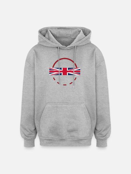 Union Jack Arc Emblem - Oversized Unisex Hoodie - heather grey