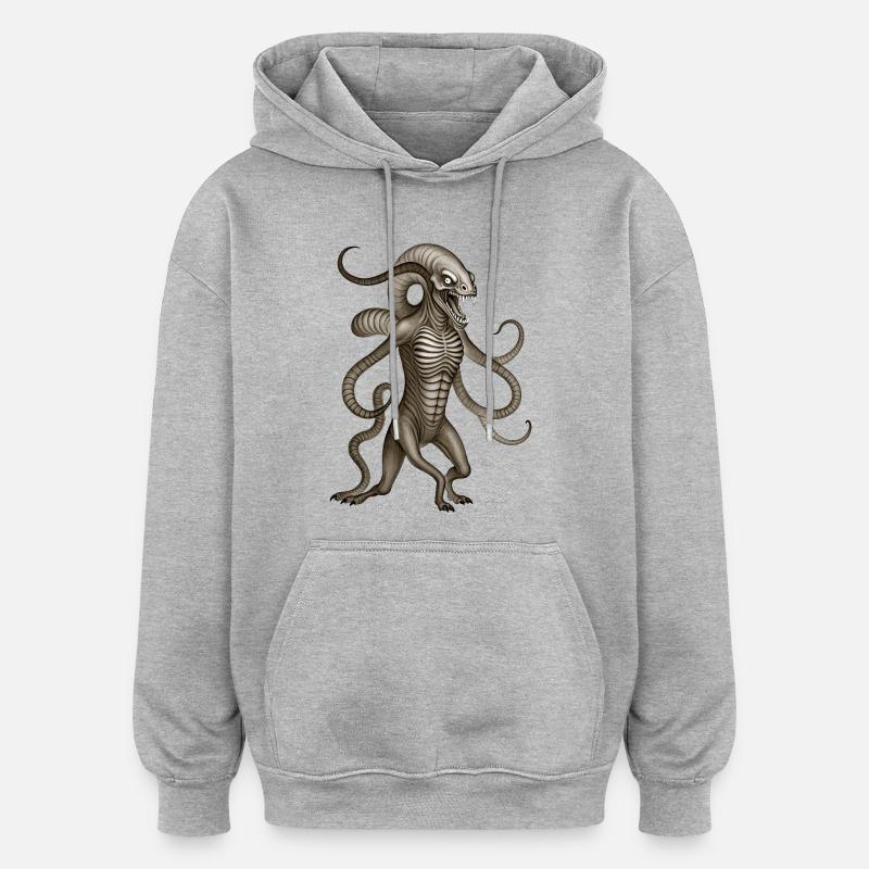 BUG #7 - dark hell - Sweat à capuche oversize unisexe - gris chiné