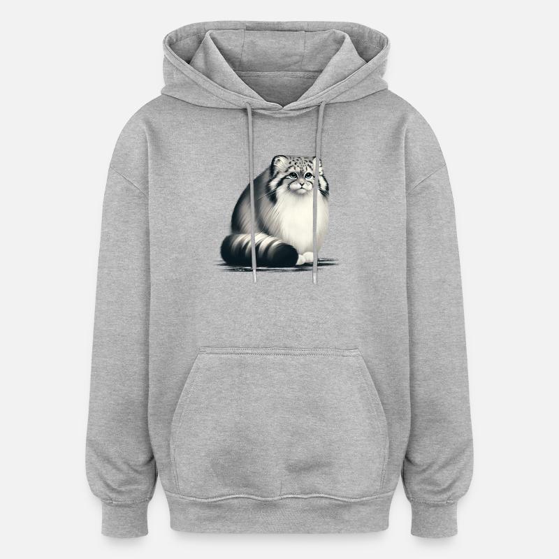 Manul - Sweat à capuche oversize unisexe - gris chiné