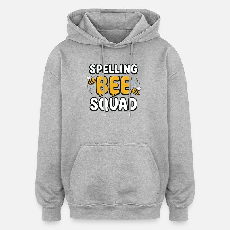Spelling Bee Squad Cute Bee Team - Oversized Unisex Hoodie - Grau meliert