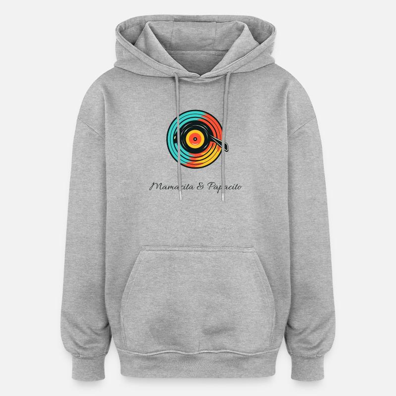 Duo Vibrant de Romance en Vinyle - Sweat à capuche oversize unisexe - gris chiné