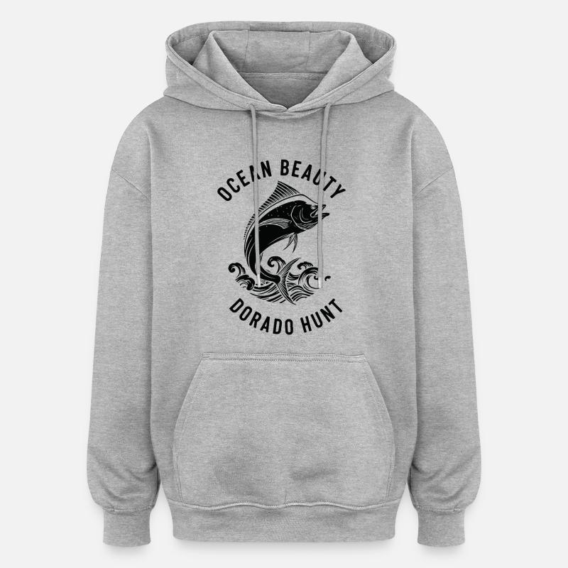 Pêche Mer Dorado - Sweat à capuche oversize unisexe - gris chiné