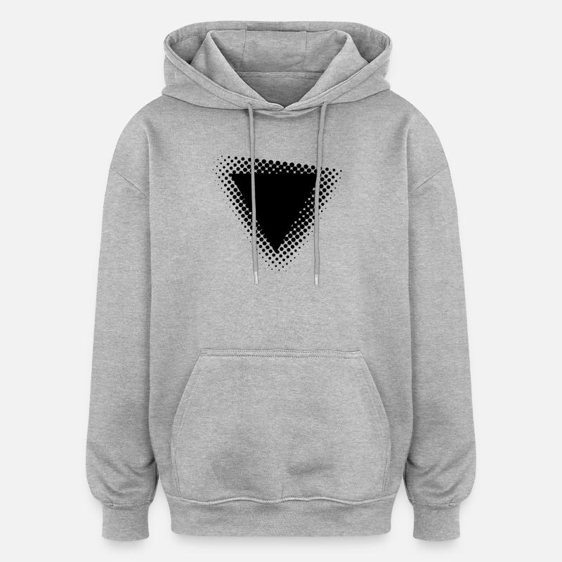 geometric triangle dots design - Oversized Unisex Hoodie - heather grey