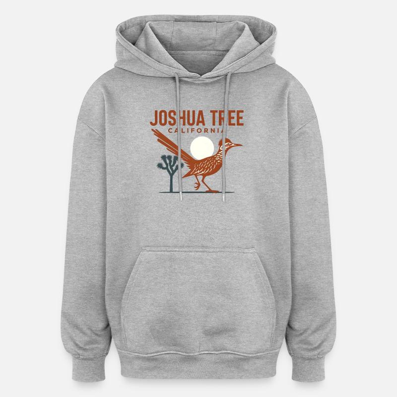 Joshua Tree Roadrunner Sunset - Oversized Unisex Hoodie - heather grey