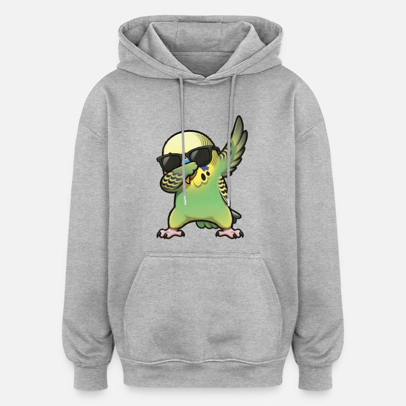 Taponage du vert perruche ondulé - Sweat à capuche oversize unisexe - gris chiné