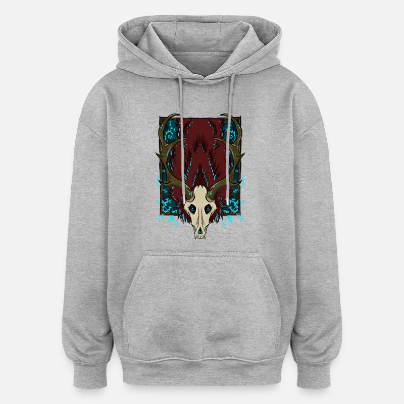 Wendigo - Sweat à capuche oversize unisexe - gris chiné