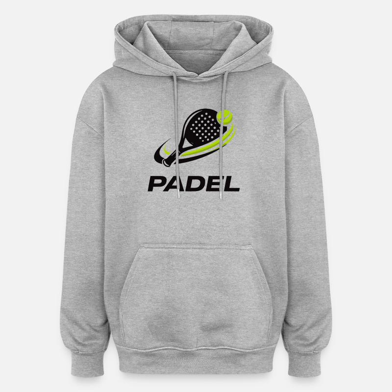 Padel - Sweat à capuche oversize unisexe - gris chiné