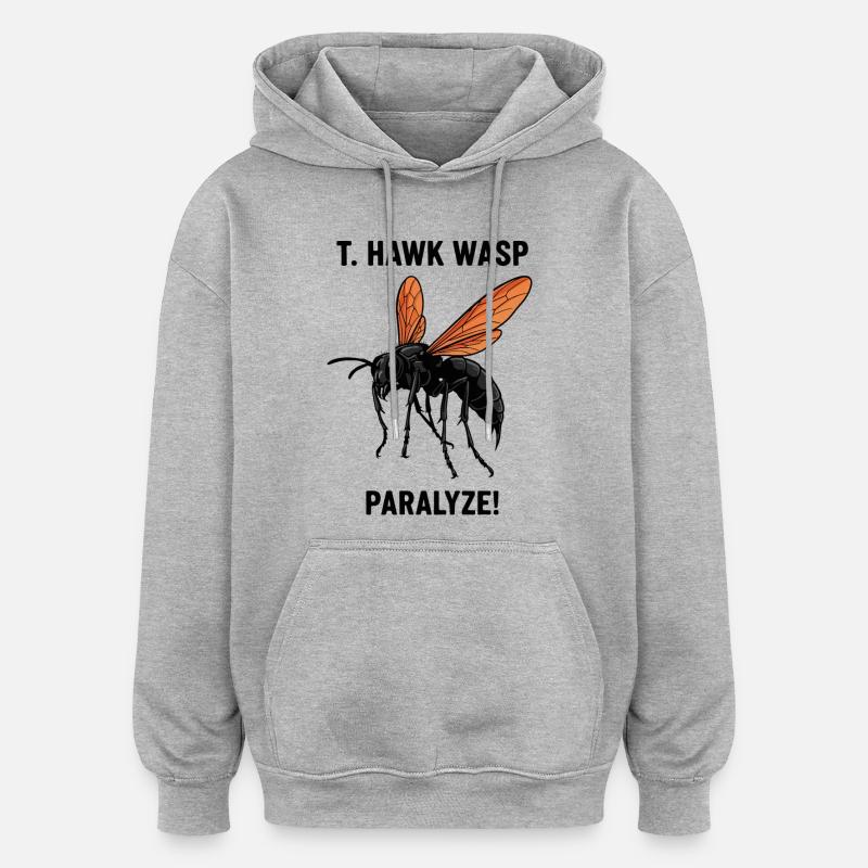 Pepsis Danger lähmt Tarantula-Hawk-Wespe - Oversized Unisex Hoodie - Grau meliert