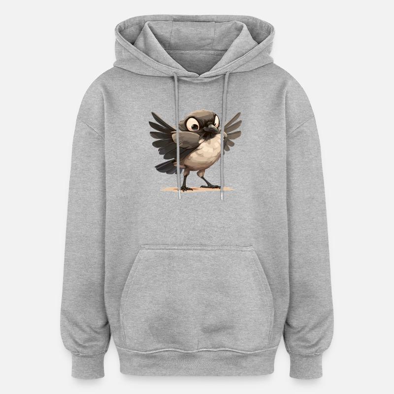 Elstern Elster - Oversized Unisex Hoodie - Grau meliert