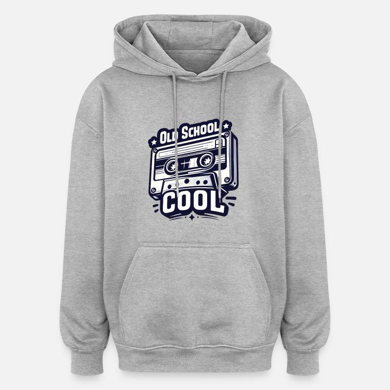 Cassettes rétro - Sweat à capuche oversize unisexe - gris chiné
