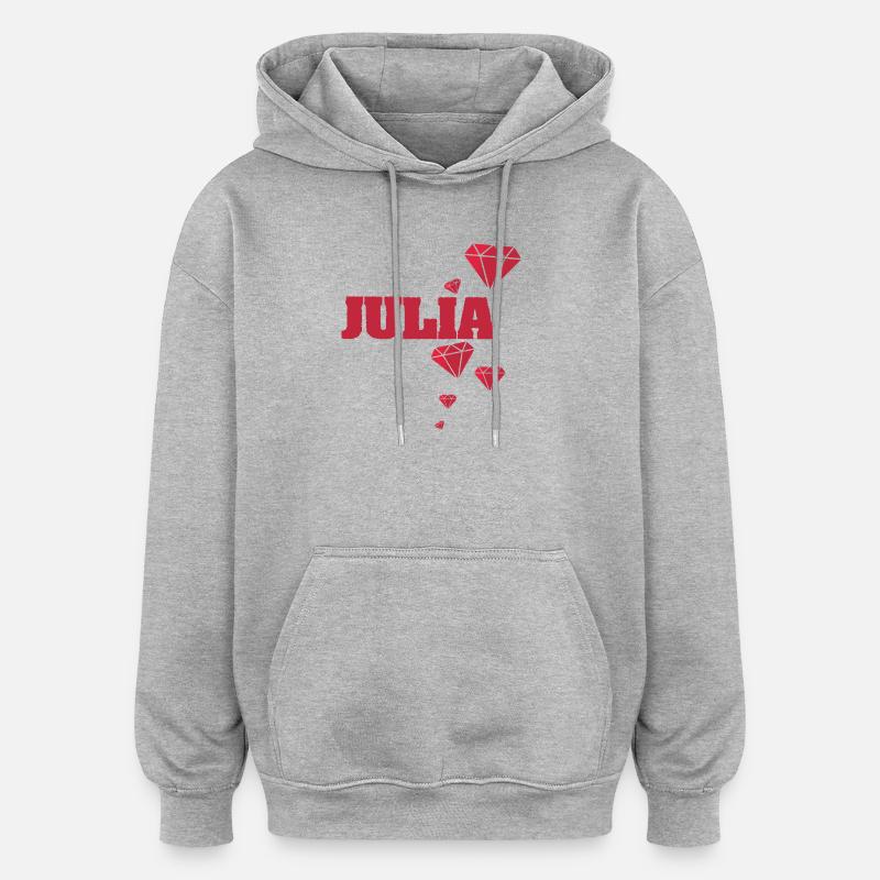 Cadeau pour Juliette - Sweat à capuche oversize unisexe - gris chiné