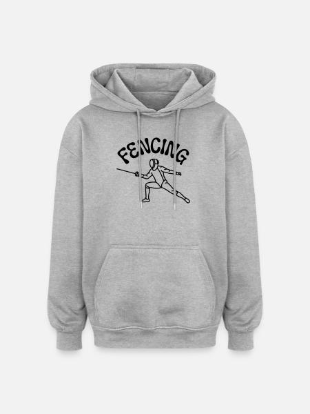 Fencing - Oversized Unisex Hoodie - heather grey