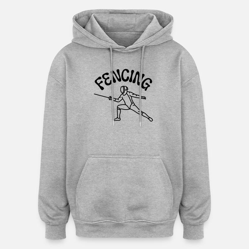 Fechten - Oversized Unisex Hoodie - Grau meliert