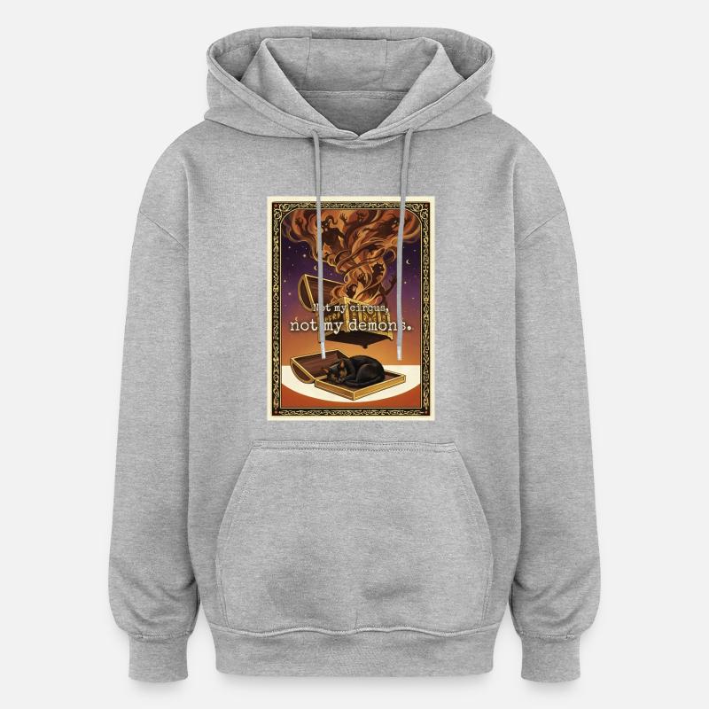 Pas mon chat démoniaque - Sweat à capuche oversize unisexe - gris chiné